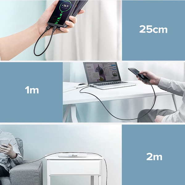 Ugreen US287 60114 Kabel USB-A/USB-C 3A 0.25m - Svart
