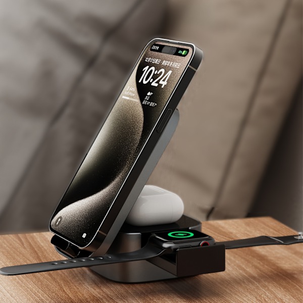 Dudao A11Pro+ 15W Trådlös 3-i-1 Laddare för Telefon / Smartklock