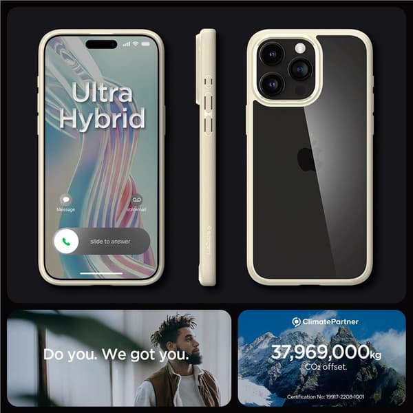 Spigen Crystal Hybrid Fodral för iPhone 15 Pro Max - transparent