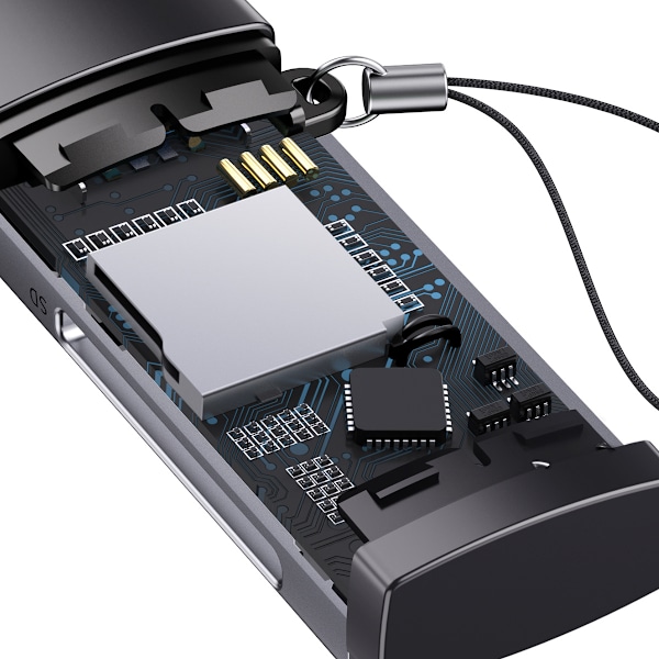 Baseus Lite-serien Adapter Kortläsare SD/TF USB Grå (WKQX060013)