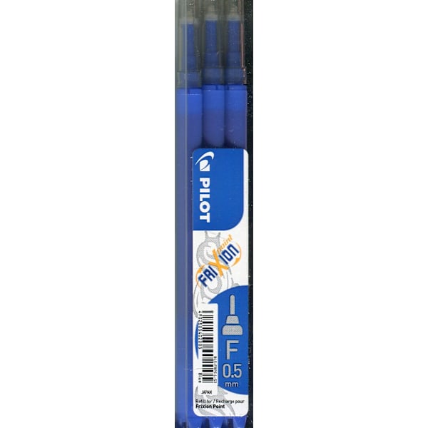 Pilot Frixion Point Påfyllning Blå 0/5 mm - 3-pack