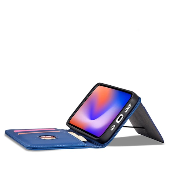 Magnetiskt Kortfodral Blå för iPhone 12 Pro - Plånboksfodral med
