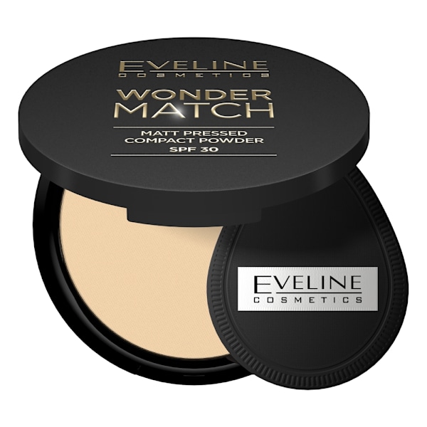 Eveline Wonder Match Matt Pressat Puder med SPF30 Skydd 02 Mediu