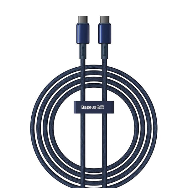 Baseus Tungsten Gold USB-C till USB-C-kabel 100W 2m - Marinblå