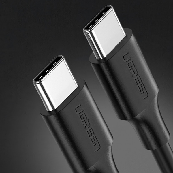Ugreen US286 USB-C till USB-C Kabel PD QC 3A 480Mb/s 1m - Svart