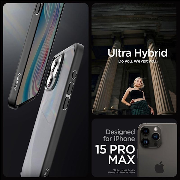 Spigen Ultra Hybrid Fodral för iPhone 15 Pro Max - Transparent-S
