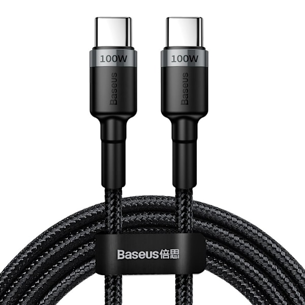 Baseus USB-C till USB-C Kabel 100W PD QC 5A 2m - Grå