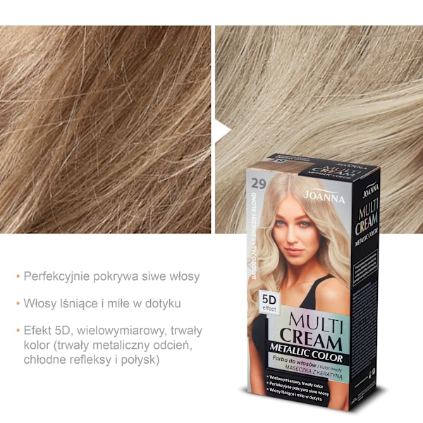 Joanna Multi Cream Metallic Färg för hår 29 Mycket Ljus Snöblond