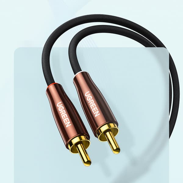 Ugreen Ljudkabel 3/5 mm hane till 2RCA hane 2m koppar (AV170)