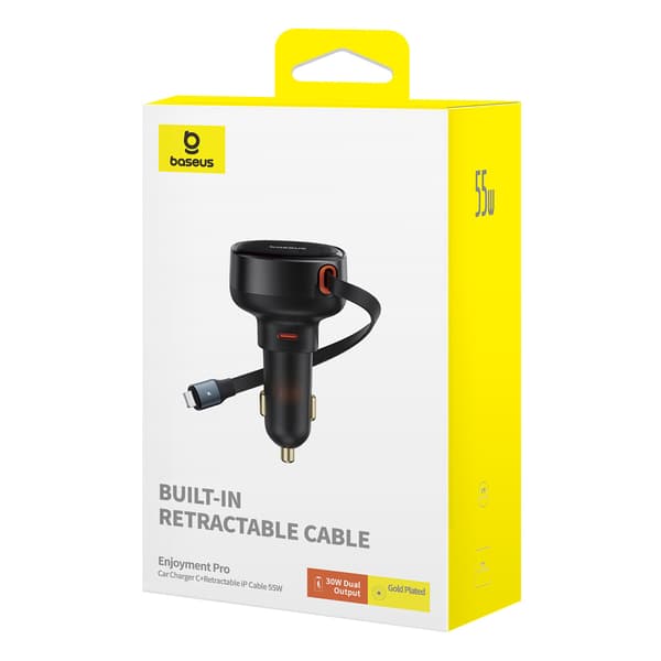 Baseus Enjoyment Pro Billaddare USB-C/Lightning 60W - Svart