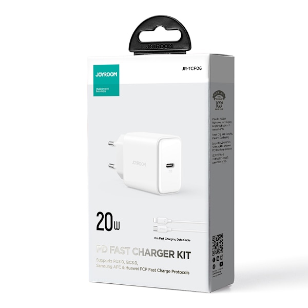 Joyroom Snabbladdare JR-TCF06 20W USB-C PD med USB-C / Lightning