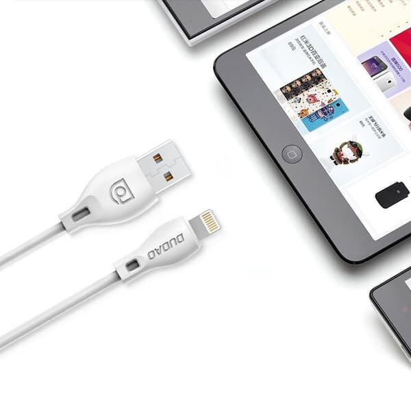 Dudao USB till Lightning-kabel 2.4A 1m Vit (L4L)