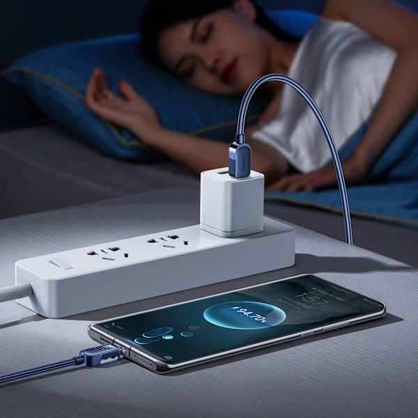 Joyroom A4 USB-C till USB-C 100W Kabel 1/2m med Display - Blå