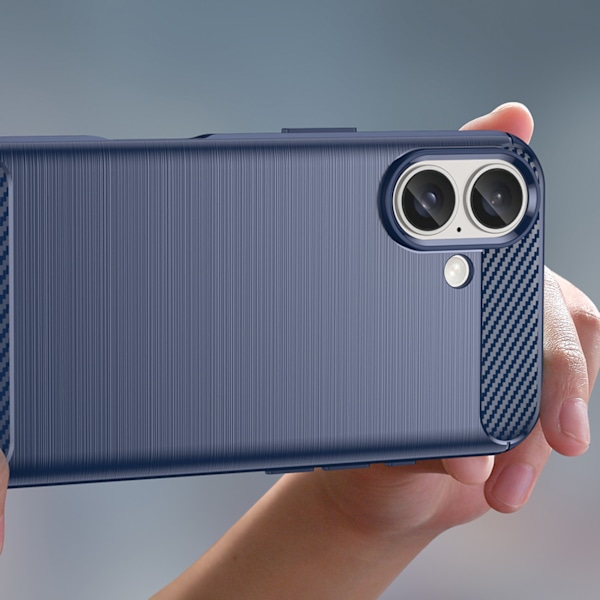 Silikonfodral Carbon Case för iPhone 16 - Blå
