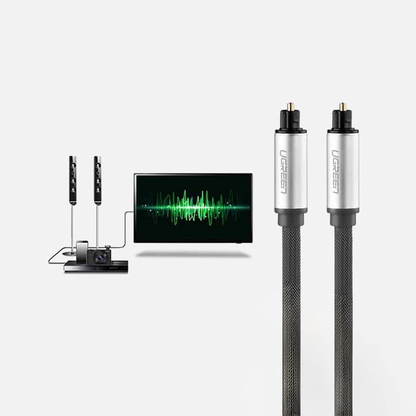 Ugreen AV108 10539 Optisk Toslink/SPDIF-kabel 1m - Grå