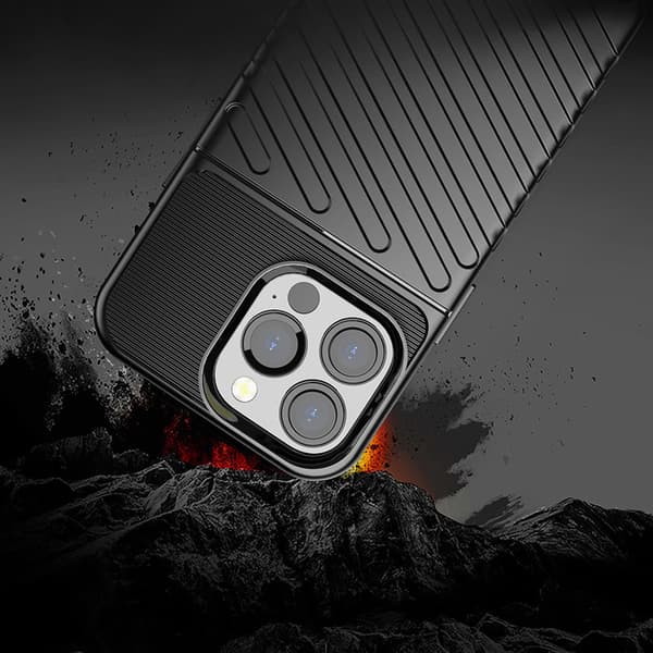 Blixtskal Flexibel Pansarfodral för iPhone 13 Pro Svart