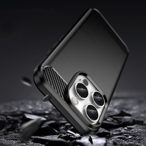 Silikonfodral Carbon Case för iPhone 16 Pro Max - Svart