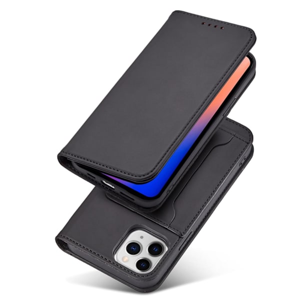 Magnetiskt Kortfodral för iPhone 12 Pro Max - Svart Plånboksfodr