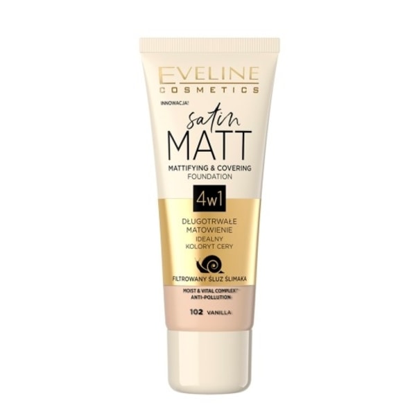 Eveline Satin Matte Foundation 4-i-1 102 Vanilla 30 ml