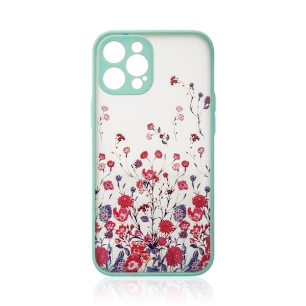 Elegant Blomsterfodral för iPhone 12 Pro Max - Grön Design