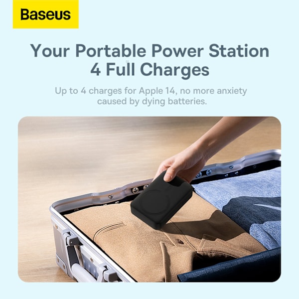Baseus Magnetisk Mini Powerbank 20000 mAh 20W - Svart + USB-C/US