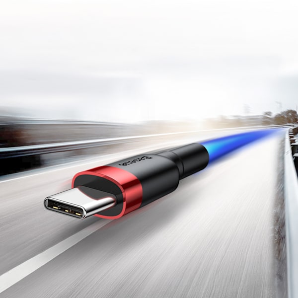 Baseus Cafule USB-A till USB-C Kabel QC 3.0 3A 0/5 m - Svart/Röd