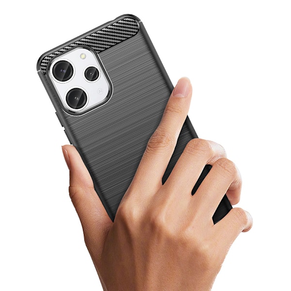 Flexibelt fodral i kolfibermönster för Xiaomi Redmi 12 - Svart