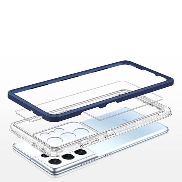 Transparent 3-i-1 Fodral till Samsung Galaxy S22 Ultra Gel Skal