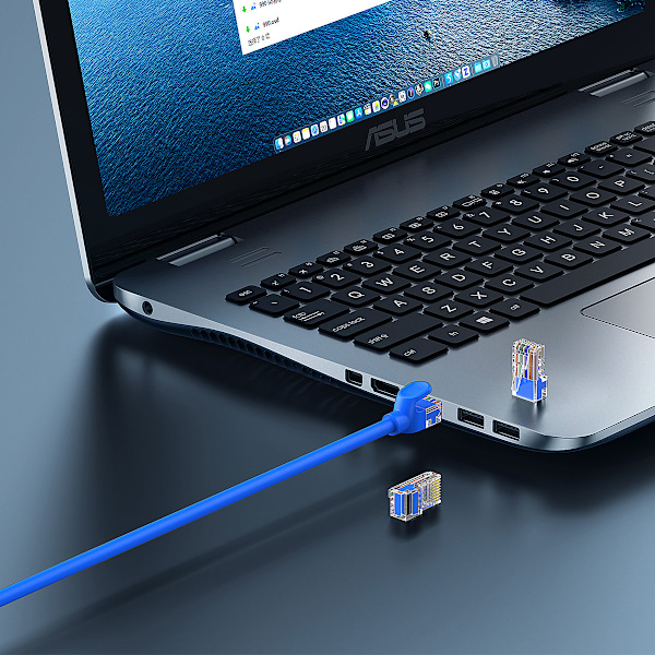Baseus Ethernetkabel Cat 6 RJ-45 1000Mb/s 0.5m rund form blå