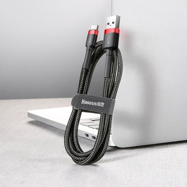 Baseus Cafule hållbar nylonkabel USB till USB-C QC3.0 2A 2M svar