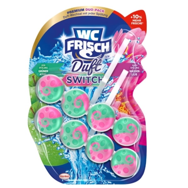 WC Frisch Doftswitch Toaletthängare Äpple & Vattenlilja/ 2 x 50