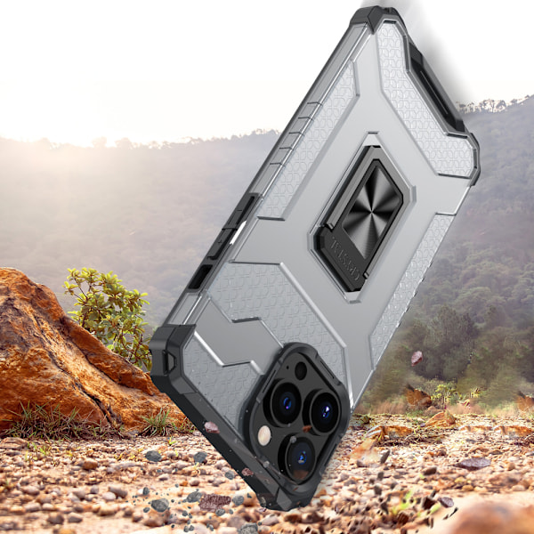 Skyddande Hybrid Skal med Magnetring för iPhone 12 Pro Max - Sva