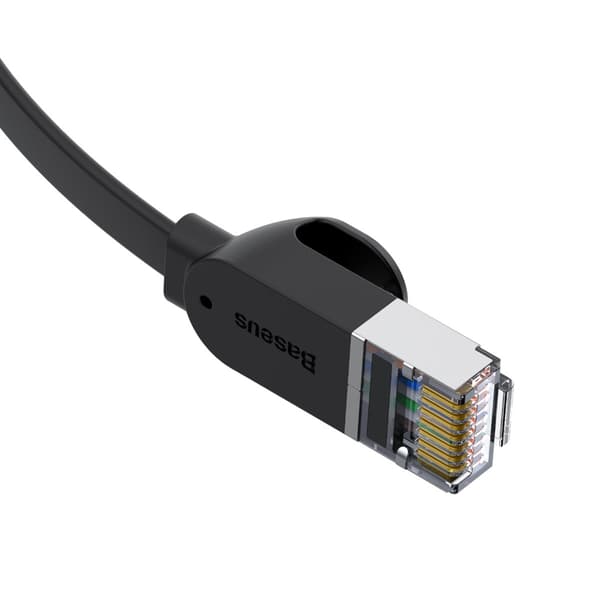 Baseus Flat Ethernet Kabel CAT6 RJ45 1m - Svart Hög Hastighet