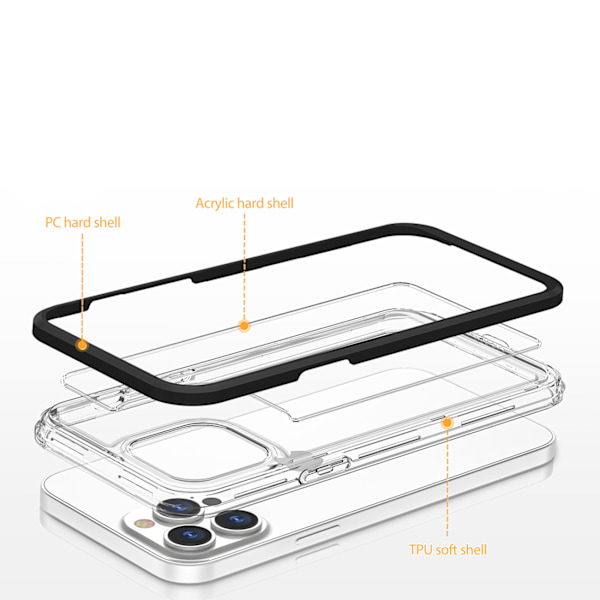 Transparent 3-i-1 Fodral för iPhone 14 Plus/ Silikonskal med Röd
