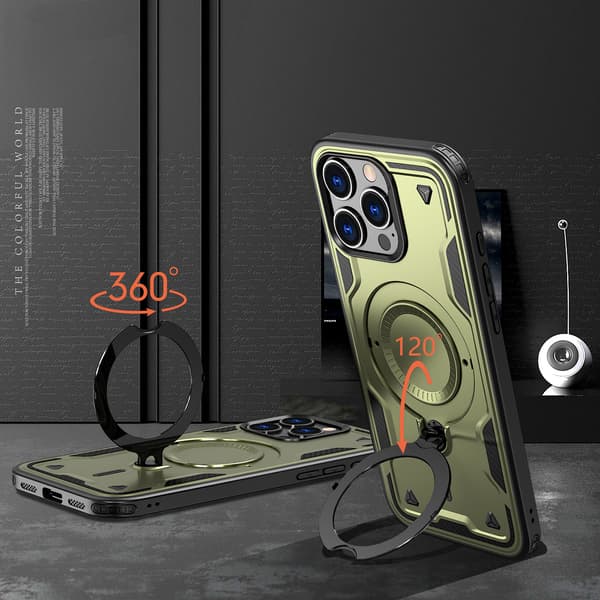 Hybrid Armor Fodral med MagSafe för iPhone 16 Pro - Grön