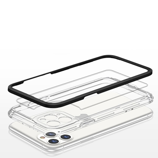 Genomskinligt 3-i-1-fodral för iPhone 11 Pro Max gel-skal med sv