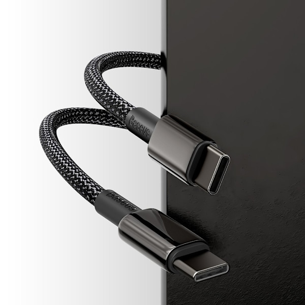 Baseus USB-C till USB-C Kabel 2m 100W 5A PD QC – Svart