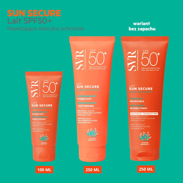 SVR, Sun Secure Lait, Biohajoava kosteuttava aurinkovoide SPF 50+, 100 ml