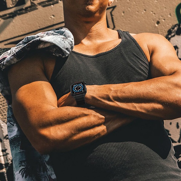 Skyddande Armbandsrem med Robust Fodral för Apple Watch 7/6/5/4/