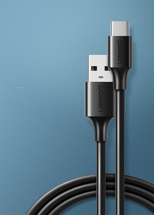 Ugreen US287 60118 USB-A / USB-C Kabel/ 3A/ 2m/ Svart