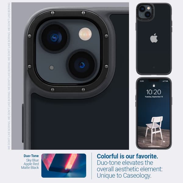 Skyddande Caseology Skyfall-fodral för iPhone 14 Plus - matt sva