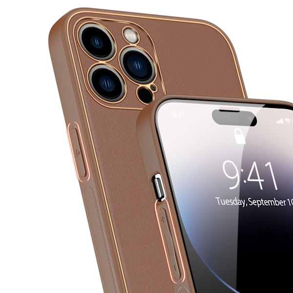 Dux Ducis Yolo Elegant iPhone 14 Pro Fodral - Brun Syntetläder S