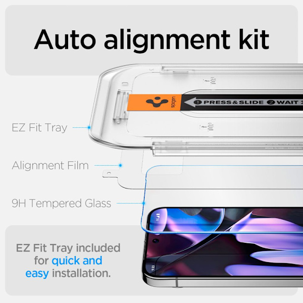 Spigen Glas.tR EZ Fit Härdat Glas med Installationsverktyg för G
