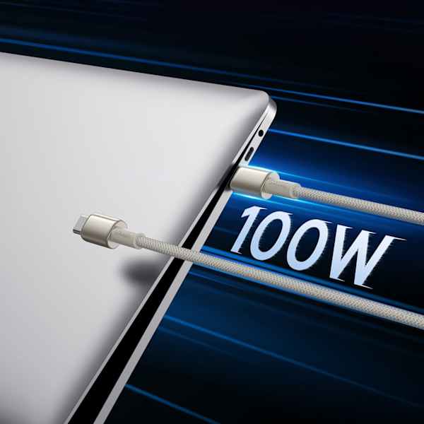 Baseus Tungsten Guld USB-C till USB-C Kabel 100W 1m - Guld