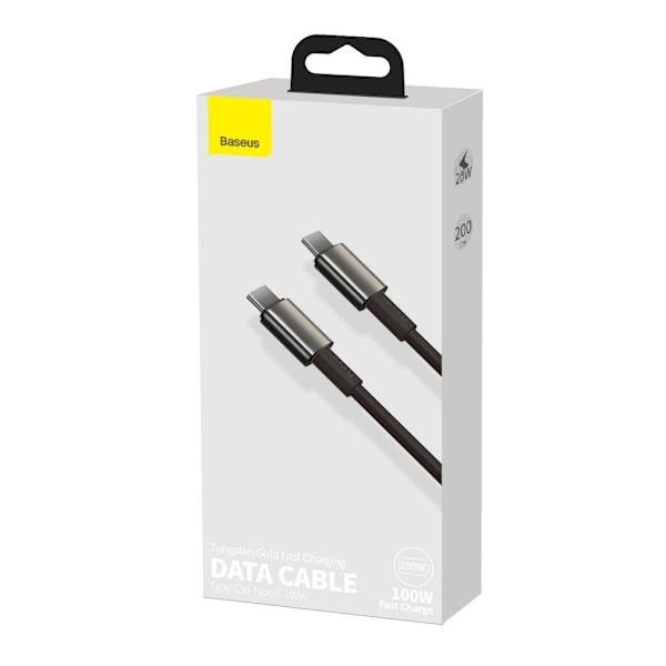 Baseus USB-C till USB-C Kabel 2m 100W 5A PD QC – Svart