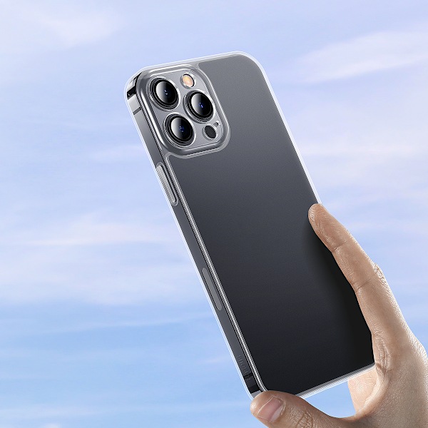 Baseus Frostad Glasfodral för iPhone 13 Pro Max - Styv Transpare