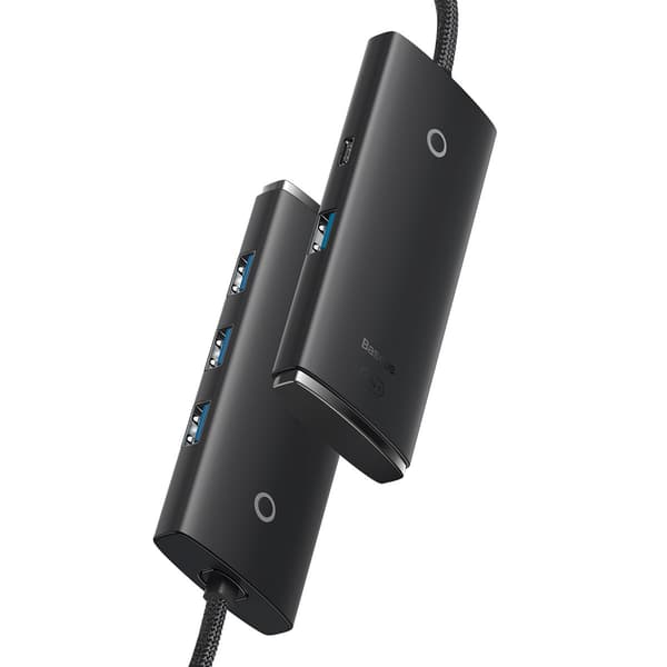 Baseus Lite Serie HUB 4-Portar (USB-A till 4xUSB-A 3.0) 2m Svart