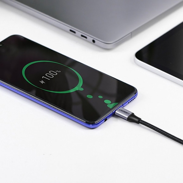 Ugreen US255 USB-C till USB-C Kabel/ Rak/Vinkelkontakt/ PD QC 60
