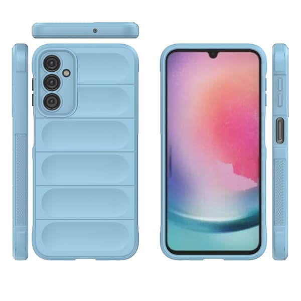 Flexibelt Pansarskyddsfodral för Samsung Galaxy A24 4G i Ljusblå