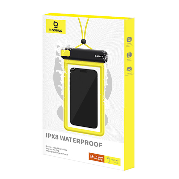 Baseus DeepDive Vattentätt IPX8-fodral med 4 lager tätning - Sva